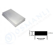 Alüminyum Levha 1000mm  x 2000mm  0,70mm